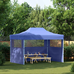 Professional Folding Party Tent with 3 Sidewalls 3x4 m Blue