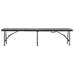 vidaXL Folding Garden Benches 2 pcs 180 cm HDPE Black 3