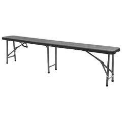 vidaXL Folding Garden Benches 2 pcs 180 cm HDPE Black 4