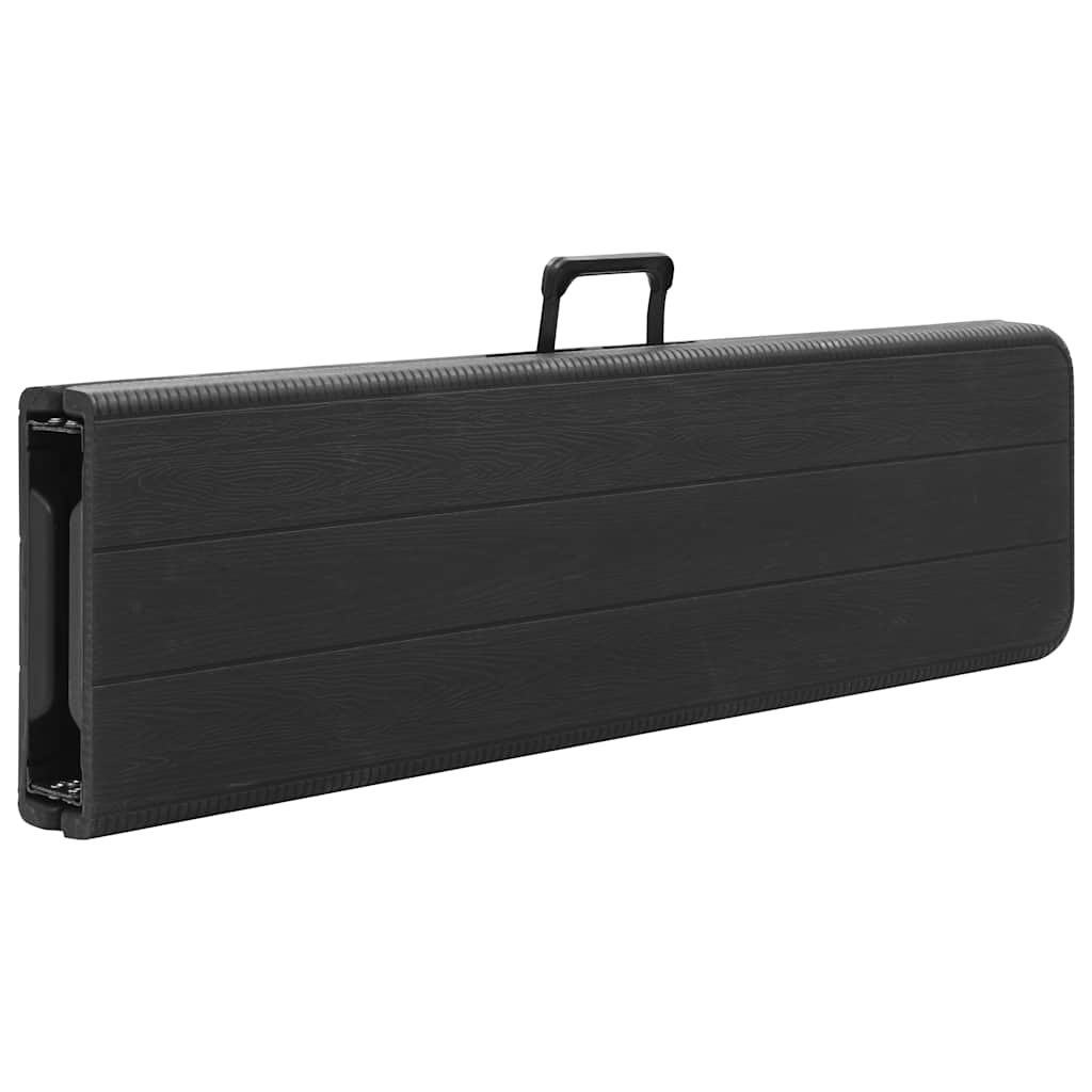 vidaXL Folding Garden Benches 2 pcs 180 cm HDPE Black 6