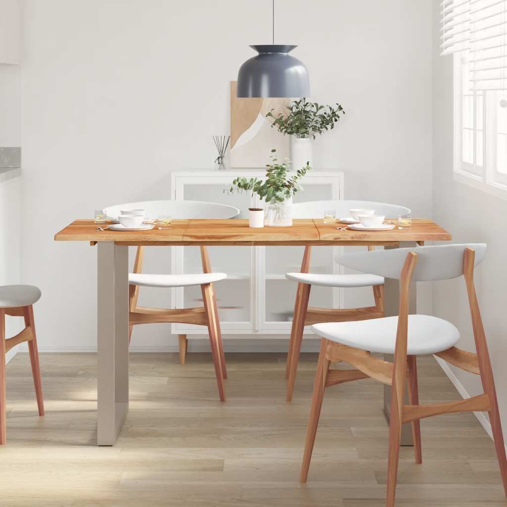 vidaXL Dining Table 140x70x76 cm Solid Acacia Wood 3