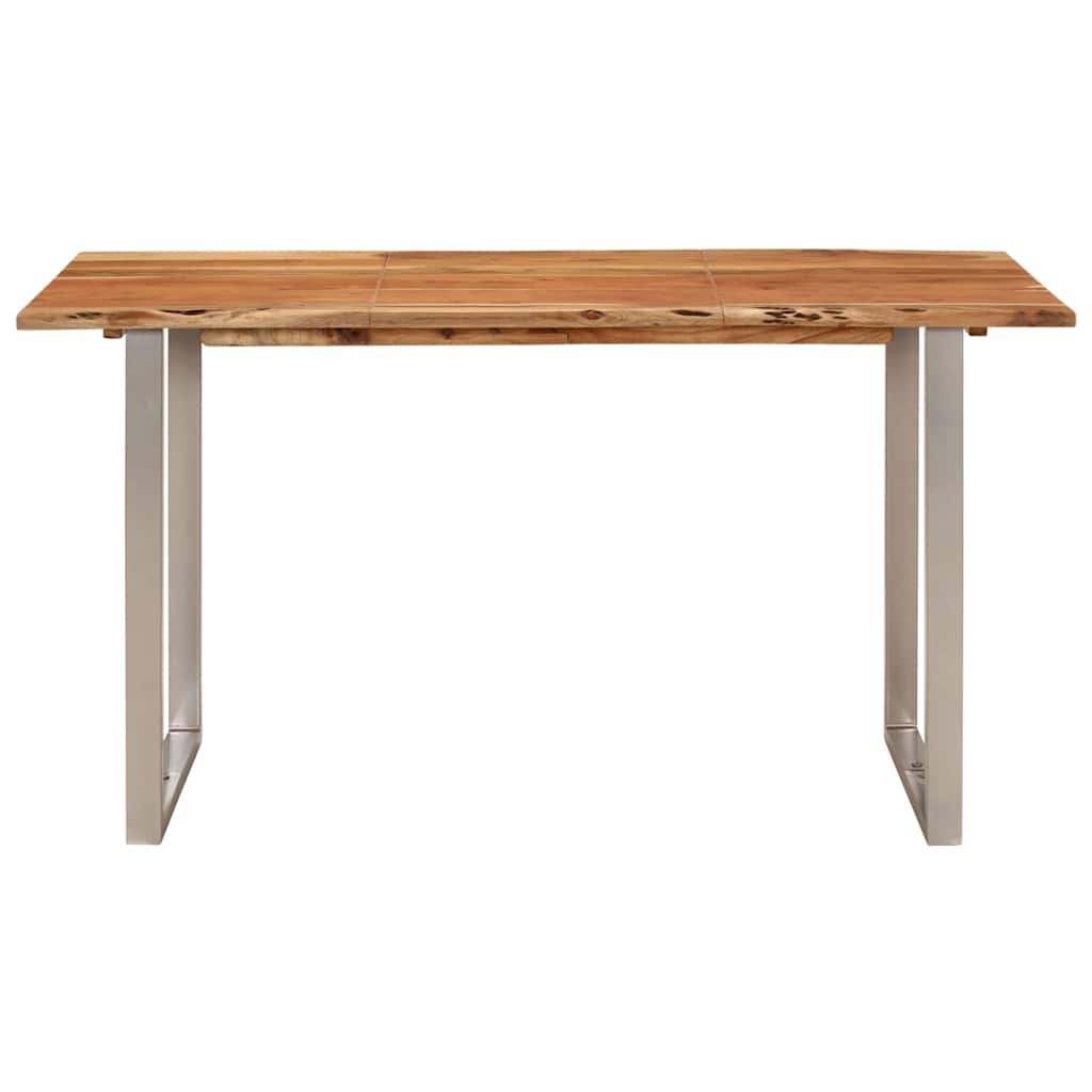 vidaXL Dining Table 140x70x76 cm Solid Acacia Wood 4