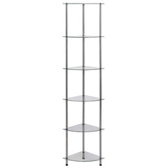 vidaXL 6-Tier Shelf Transparent 30x30x160 cm Tempered Glass 2