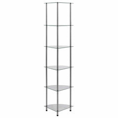 vidaXL 6-Tier Shelf Transparent 30x30x160 cm Tempered Glass 3