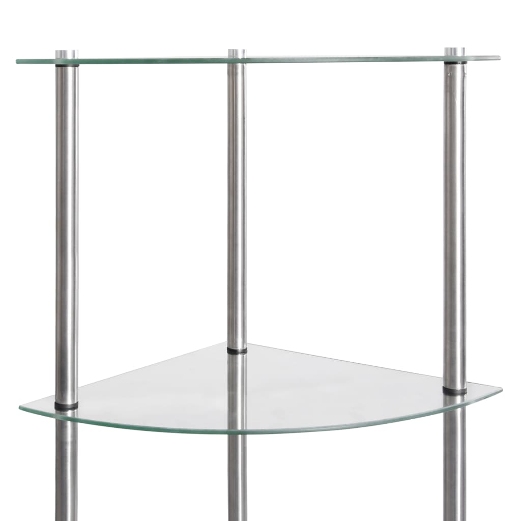 vidaXL 6-Tier Shelf Transparent 30x30x160 cm Tempered Glass 5