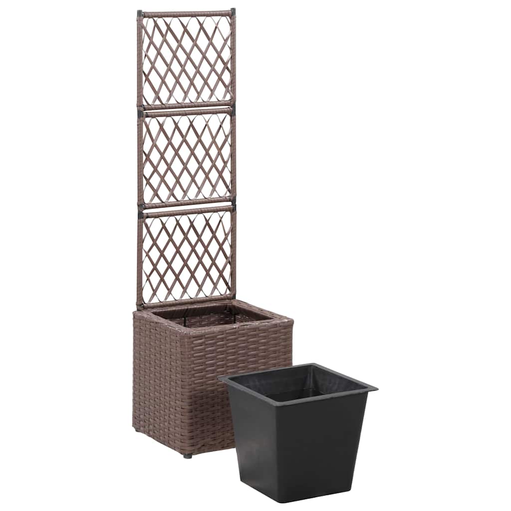 vidaXL Raised Bed | Brown | Poly rattan, plastic | 30x30 cm | Planters | Planter 4