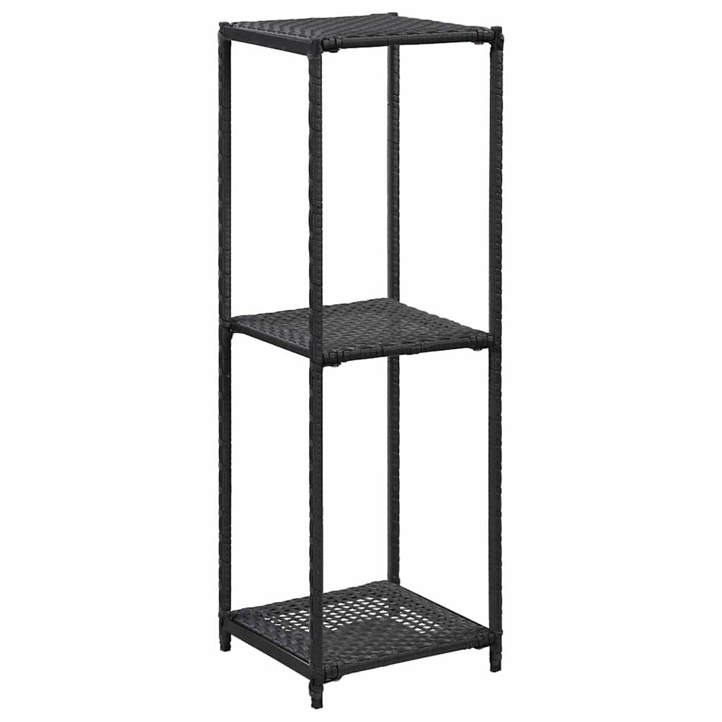 vidaXL Storage Shelf | Black | Poly rattan | Compact | Storage Shelf | Square 1