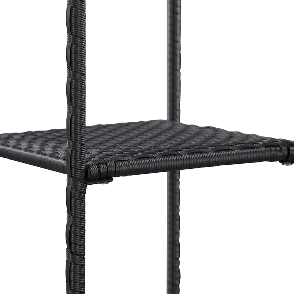 vidaXL Storage Shelf | Black | Poly rattan | Compact | Storage Shelf | Square 3