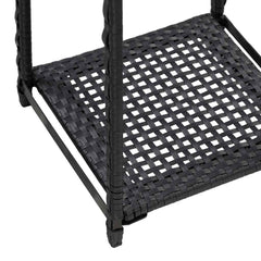 vidaXL Storage Shelf | Black | Poly rattan | Compact | Storage Shelf | Square 4