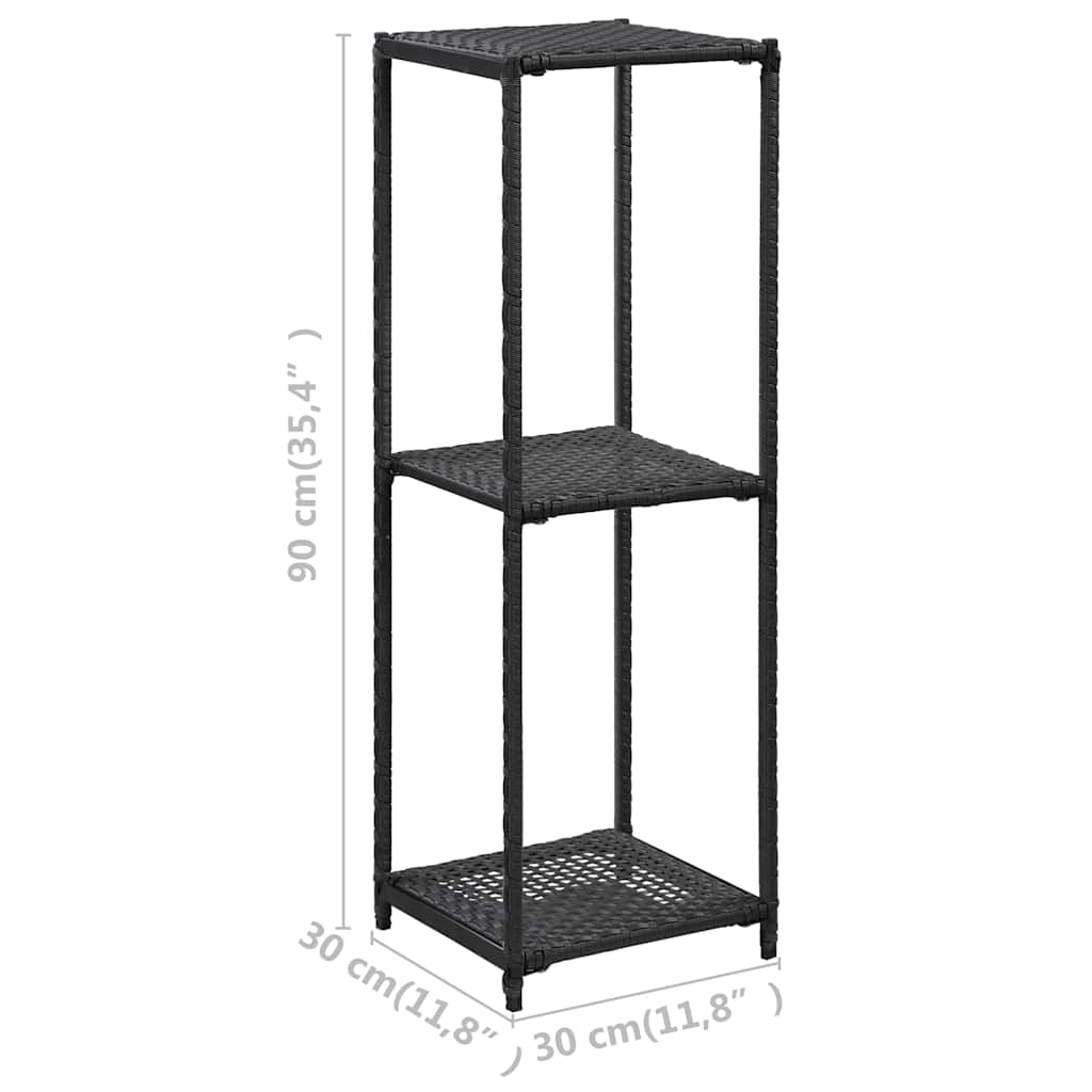 vidaXL Storage Shelf | Black | Poly rattan | Compact | Storage Shelf | Square 5