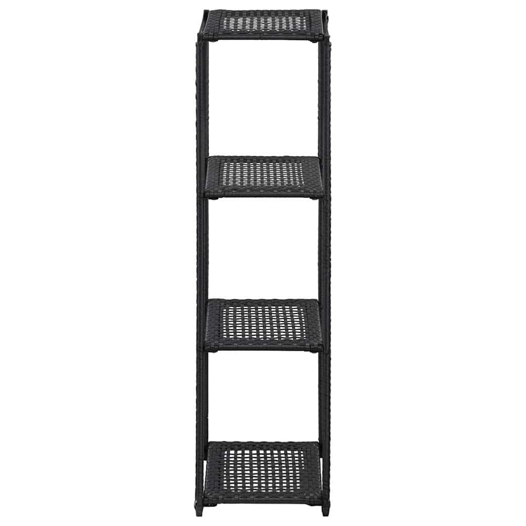 vidaXL Storage Shelf | Black | Poly Rattan | 30x30x120 cm | Storage Shelf 2