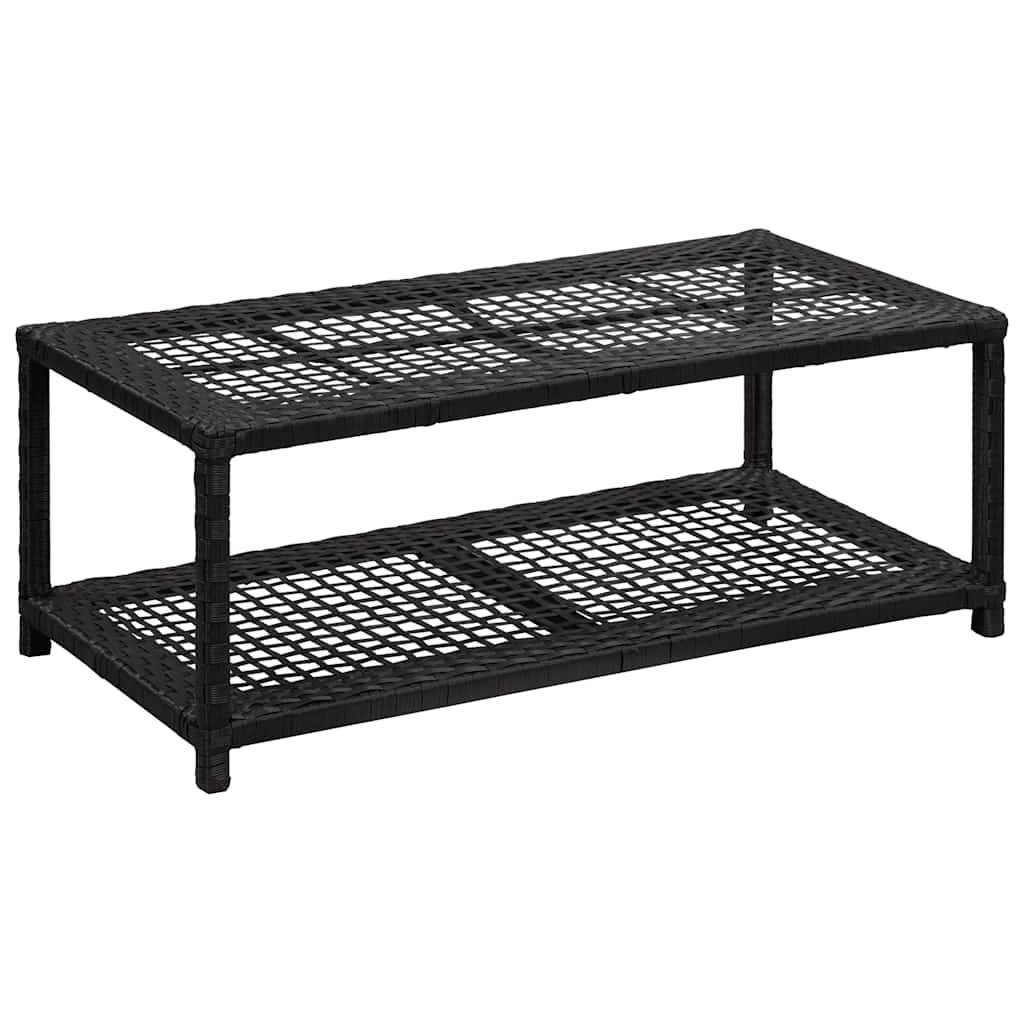 vidaXL Shoe Bench | Black | Poly rattan, metal | Medium | Shoe Bench 1
