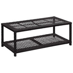 vidaXL Shoe Bench | Black | Poly rattan, metal | Medium | Shoe Bench 1