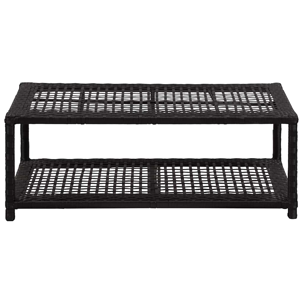 vidaXL Shoe Bench | Black | Poly rattan, metal | Medium | Shoe Bench 2