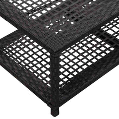 vidaXL Shoe Bench | Black | Poly rattan, metal | Medium | Shoe Bench 4