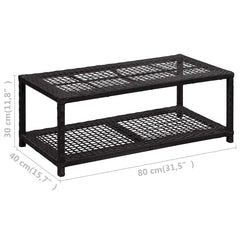 vidaXL Shoe Bench | Black | Poly rattan, metal | Medium | Shoe Bench 5
