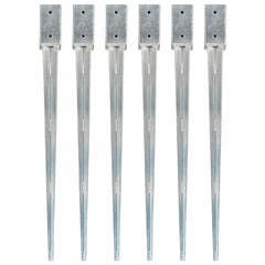 Ground Spikes Silver Galvanised Steel 6 pcs 7 cm 90 cm 7 cm