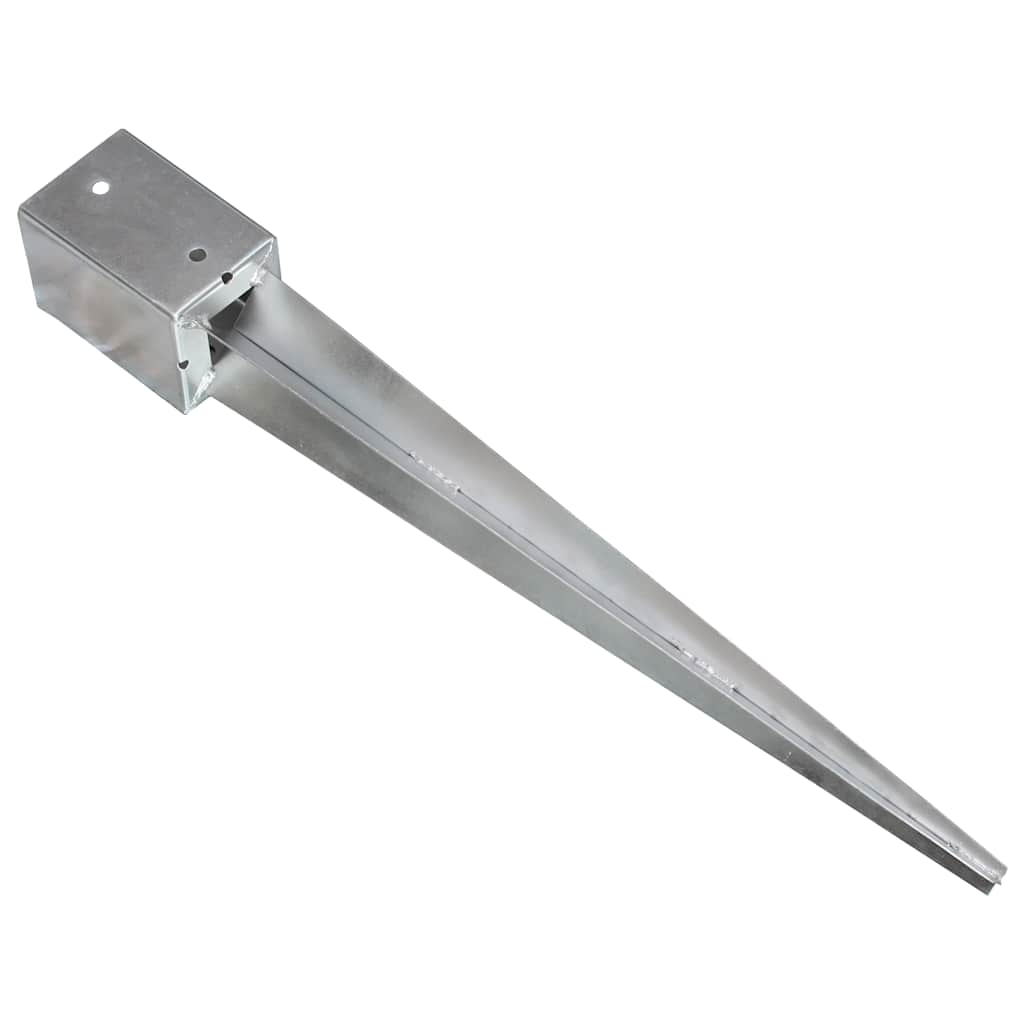 Ground Spikes Silver Galvanised Steel 6 pcs 9 cm 75 cm 9 cm