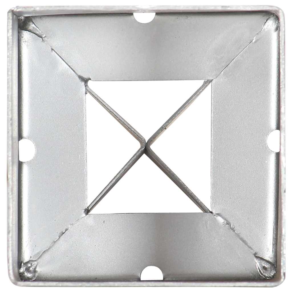 vidaXL Ground Spikes 6 pcs Silver 9x9x75 cm Galvanised Steel 5