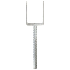145312 vidaXL Fence Anchors 6 pcs Silver 7x6x30 cm Galvanised Steel 3