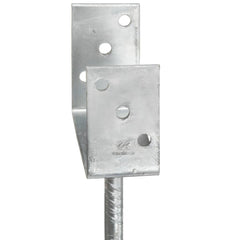 145312 vidaXL Fence Anchors 6 pcs Silver 7x6x30 cm Galvanised Steel 5