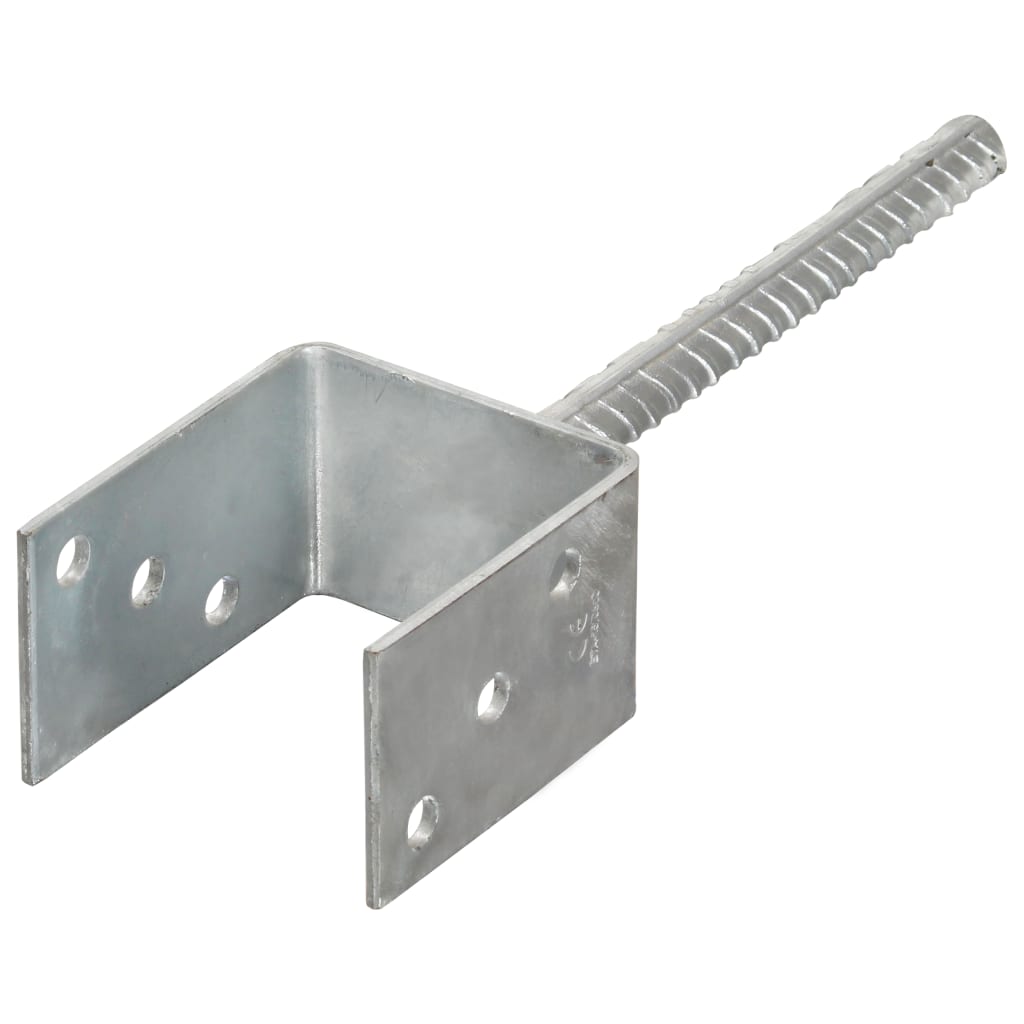 145314 vidaXL Fence Anchors 6 pcs Silver 8x6x30 cm Galvanised Steel 2
