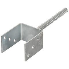 145314 vidaXL Fence Anchors 6 pcs Silver 8x6x30 cm Galvanised Steel 2