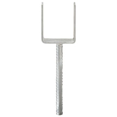 145314 vidaXL Fence Anchors 6 pcs Silver 8x6x30 cm Galvanised Steel 3