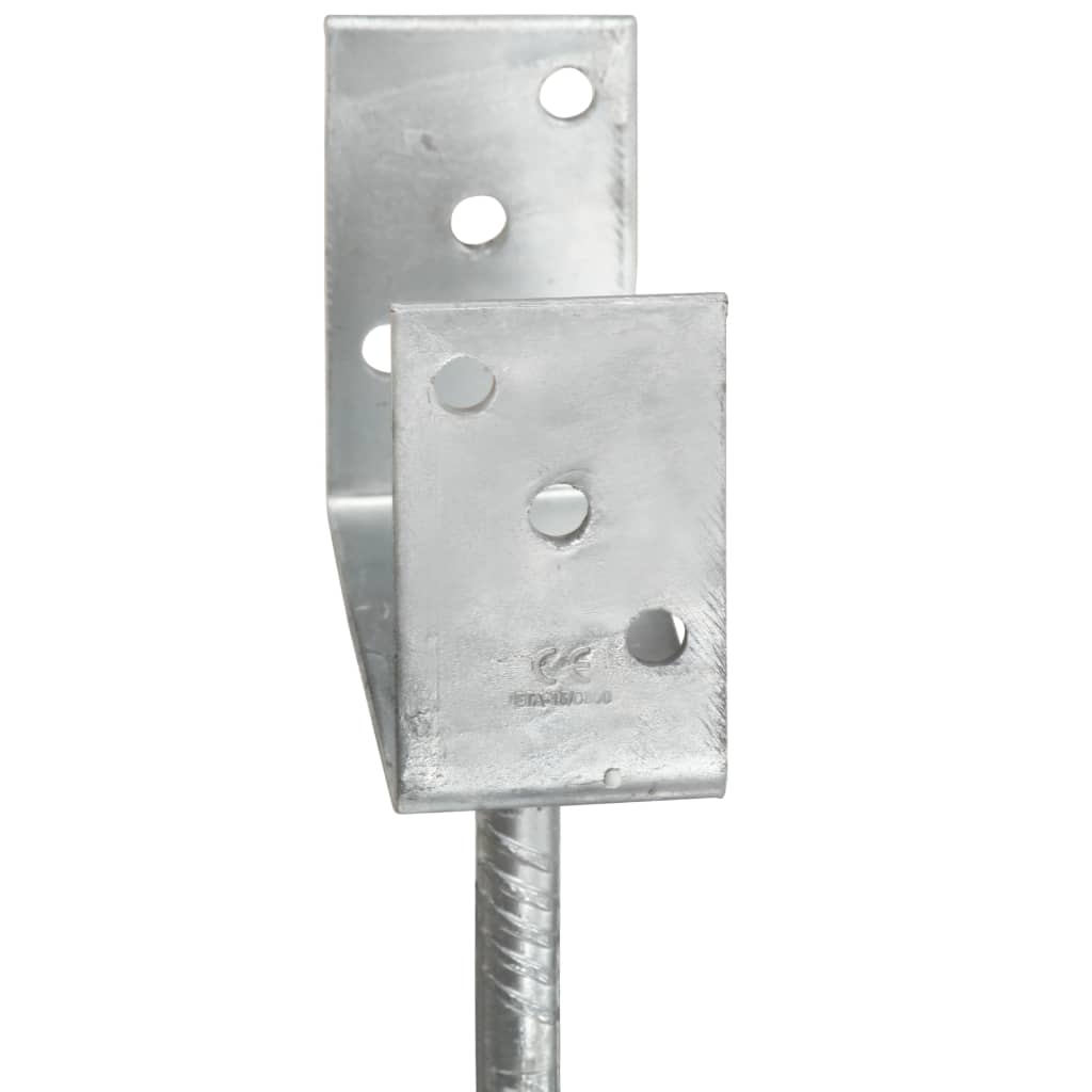 145314 vidaXL Fence Anchors 6 pcs Silver 8x6x30 cm Galvanised Steel 5