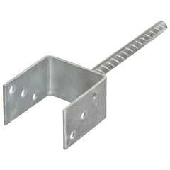 145316 vidaXL Fence Anchors 6 pcs Silver 9x6x30 cm Galvanised Steel 2
