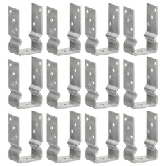vidaXL Fence Anchors 12 pcs Silver 8x6x15 cm Galvanised Steel 1
