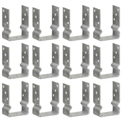vidaXL Fence Anchors 12 pcs Silver 10x6x15 cm Galvanised Steel 1