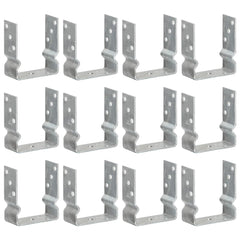 vidaXL Fence Anchors 12 pcs Silver 12x6x15 cm Galvanised Steel 1