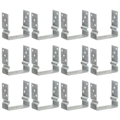 vidaXL Fence Anchors 12 pcs Silver 14x6x15 cm Galvanised Steel 1