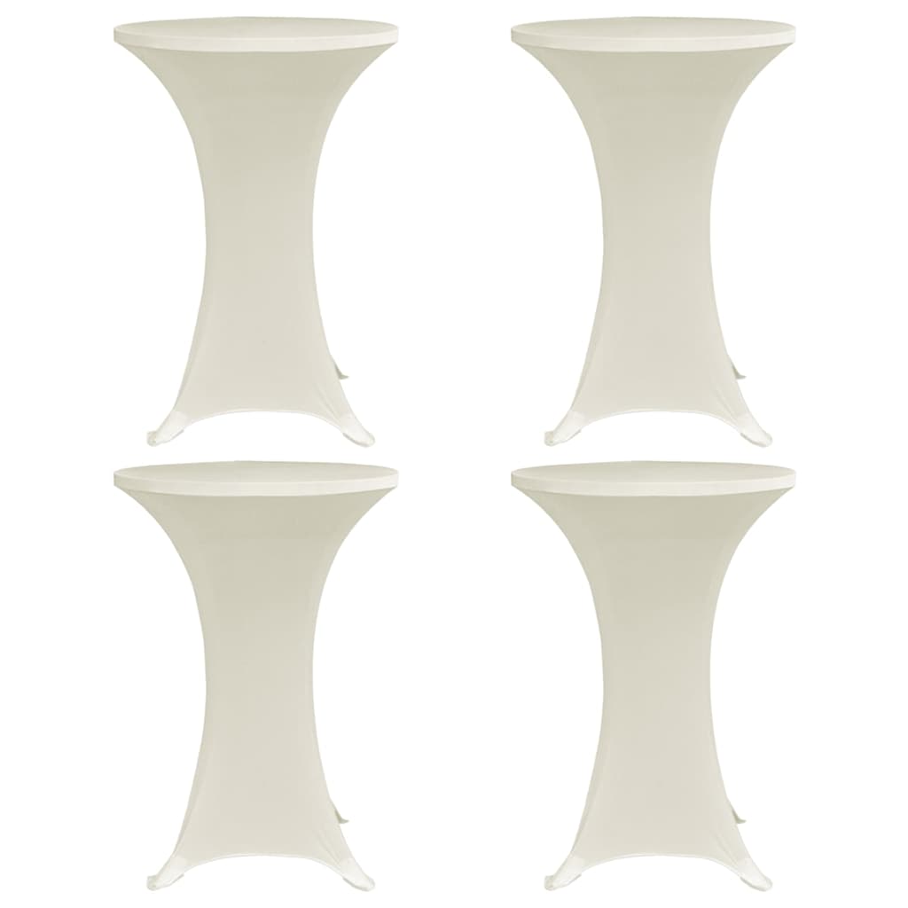 vidaXL Table Cover | Set of 4 | Cream | Polyester: 90%, Elastane: 10% | Ø60 cm 1