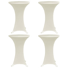 vidaXL Table Cover | Set of 4 | Cream | Polyester: 90%, Elastane: 10% | Ø60 cm 1