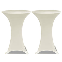 vidaXL Table Cover | Set of 4 | Cream | Polyester: 90%, Elastane: 10% | Ø60 cm 3
