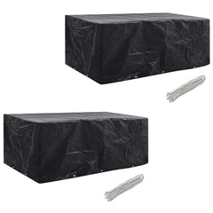 vidaXL Garden Furniture Cover | Set of 2 | Black | Polyethylene | Large 1