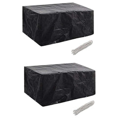 vidaXL Garden Furniture Cover | Set of 2 | Black | Polyethylene 1