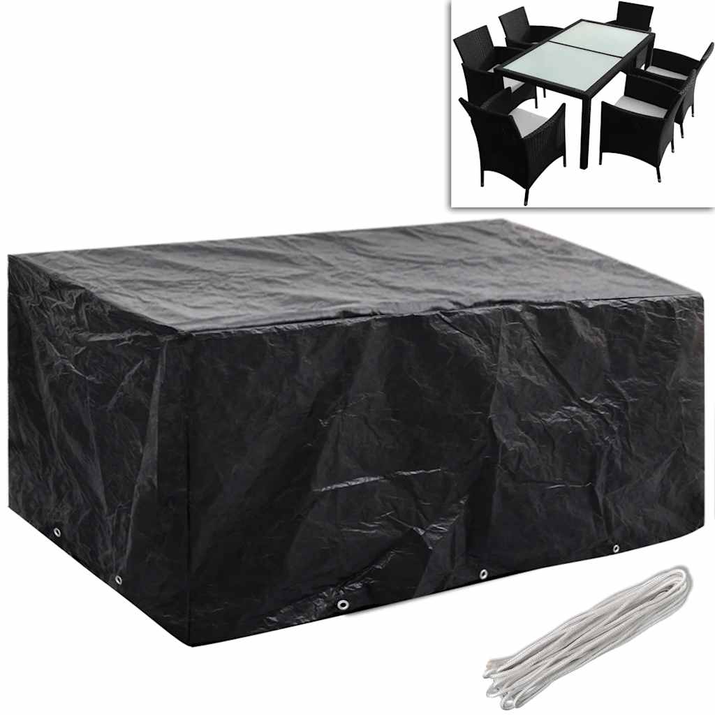 vidaXL Garden Furniture Cover | Set of 2 | Black | Polyethylene | 240x140x90 cm 2
