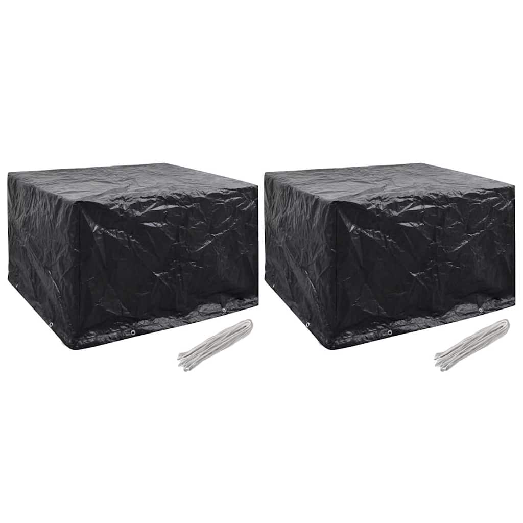 vidaXL Garden Furniture Cover | Set of 2 | Black | Polyethylene 1