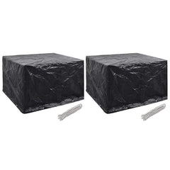 vidaXL Garden Furniture Cover | Set of 2 | Black | Polyethylene 1