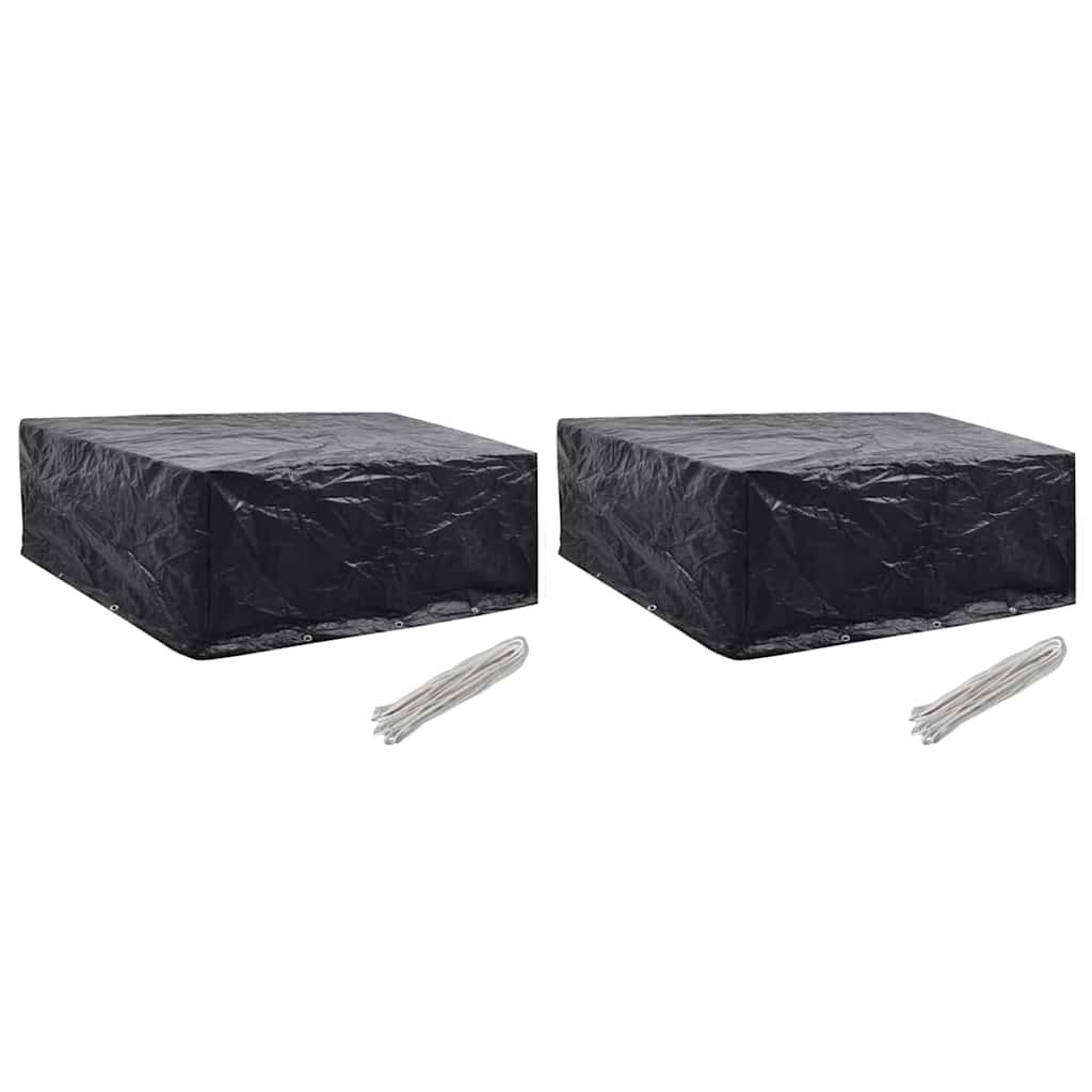 vidaXL Garden Furniture Cover | Set of 2 | Black | Polyethylene | Large 1