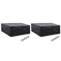 vidaXL Garden Furniture Cover | Set of 2 | Black | Polyethylene | Large 1
