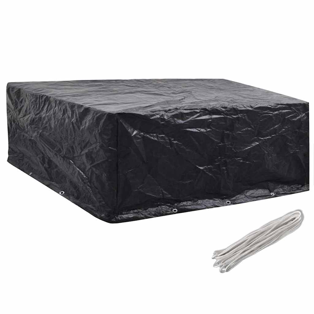 vidaXL Garden Furniture Cover | Set of 2 | Black | Polyethylene | Large 2