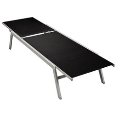 vidaXL Sun Lounger Steel and Textilene Black 1