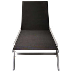 vidaXL Sun Lounger Steel and Textilene Black 4