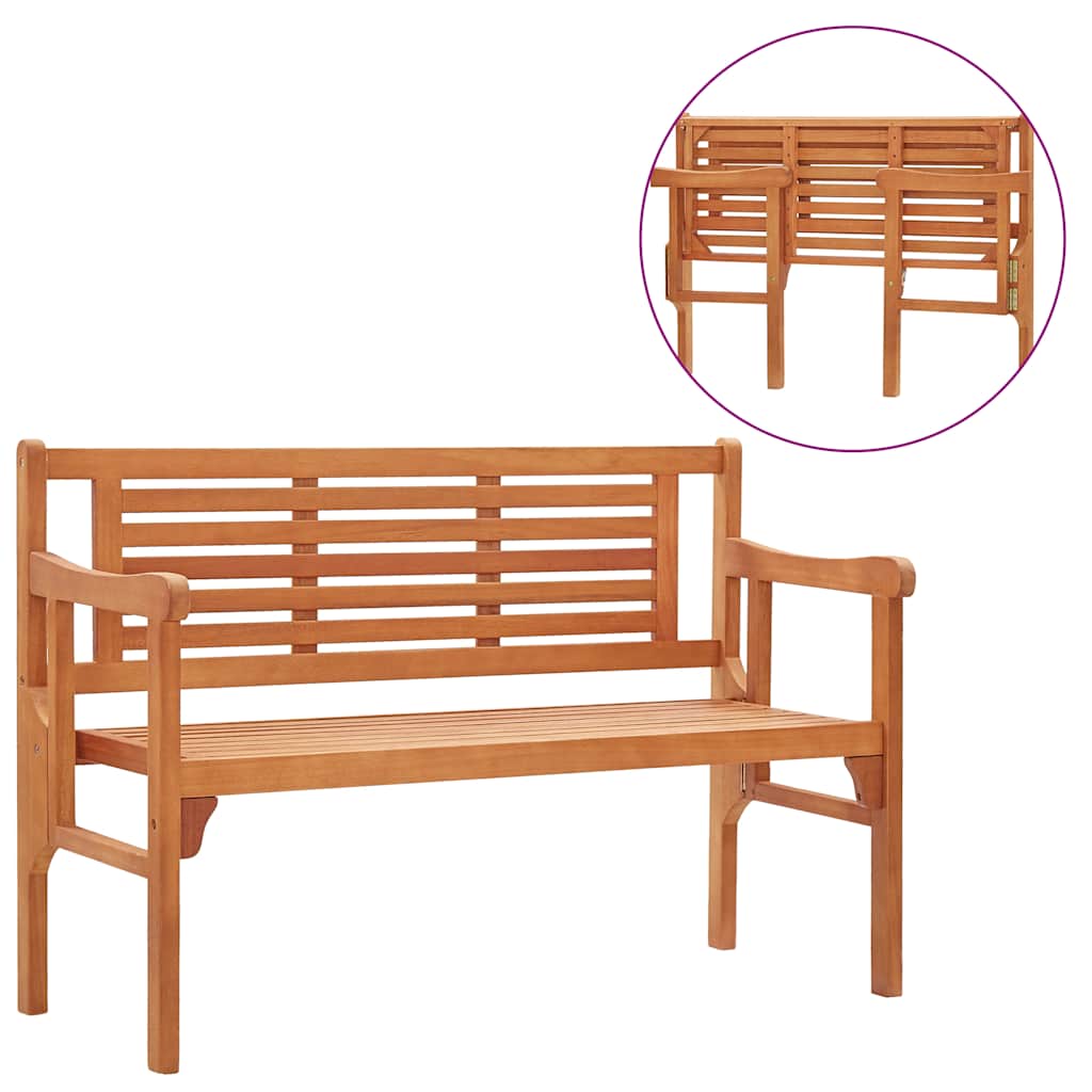 vidaXL Foldable Garden Bench 120 cm Solid Eucalyptus Wood 1