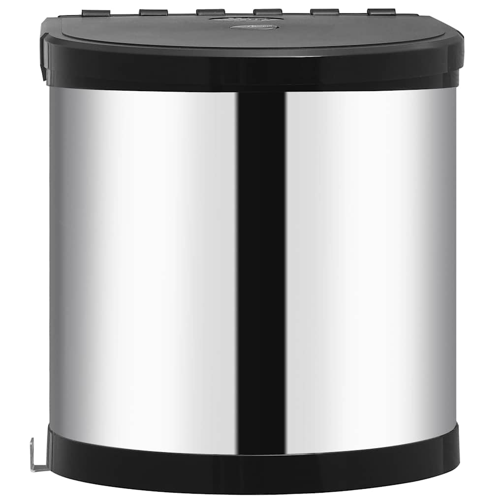 vidaXL Kitchen Built-in Dust Bin Stainless Steel 8 L 2