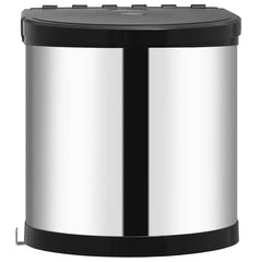 vidaXL Kitchen Built-in Dust Bin Stainless Steel 8 L 2